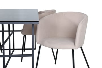 Rektangulär matgrupp Venture Home Beige Svart 4st - Huonekalut - Pöytä & ruokailuryhmä - Ruokailuryhmä