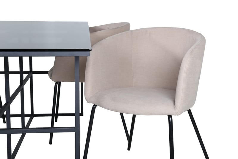Rektangulär matgrupp Venture Home Beige Svart 4st - Huonekalut - Pöytä & ruokailuryhmä - Ruokailuryhmä