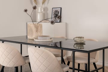 Rektangulär matgrupp Venture Home Beige Svart 4st - Huonekalut - Pöytä & ruokailuryhmä - Ruokailuryhmä