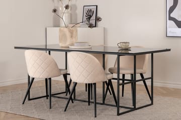 Rektangulär matgrupp Venture Home Beige Svart 4st - Huonekalut - Pöytä & ruokailuryhmä - Ruokailuryhmä
