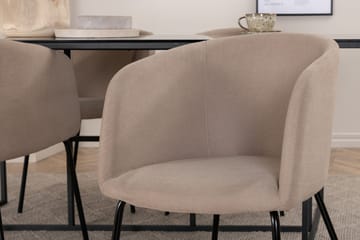 Rektangulär matgrupp Venture Home Beige Svart 4st - Huonekalut - Pöytä & ruokailuryhmä - Ruokailuryhmä
