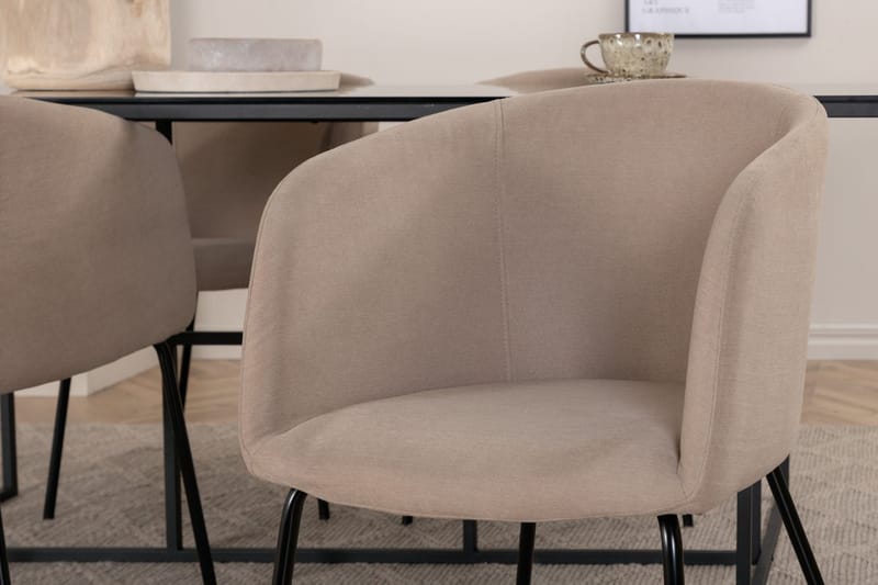 Rektangulär matgrupp Venture Home Beige Svart 4st - Huonekalut - Pöytä & ruokailuryhmä - Ruokailuryhmä
