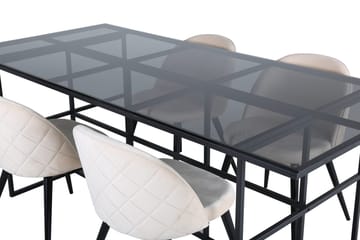 Rektangulär matgrupp Venture Home Beige Svart 4st - Huonekalut - Pöytä & ruokailuryhmä - Ruokailuryhmä