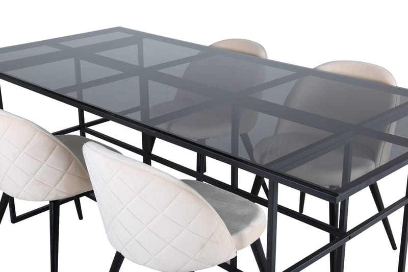 Rektangulär matgrupp Venture Home Beige Svart 4st - Huonekalut - Pöytä & ruokailuryhmä - Ruokailuryhmä