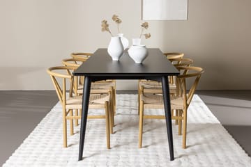 Rektangulär matgrupp Venture Home Beige Svart 6st - Huonekalut - Pöytä & ruokailuryhmä - Ruokailuryhmä