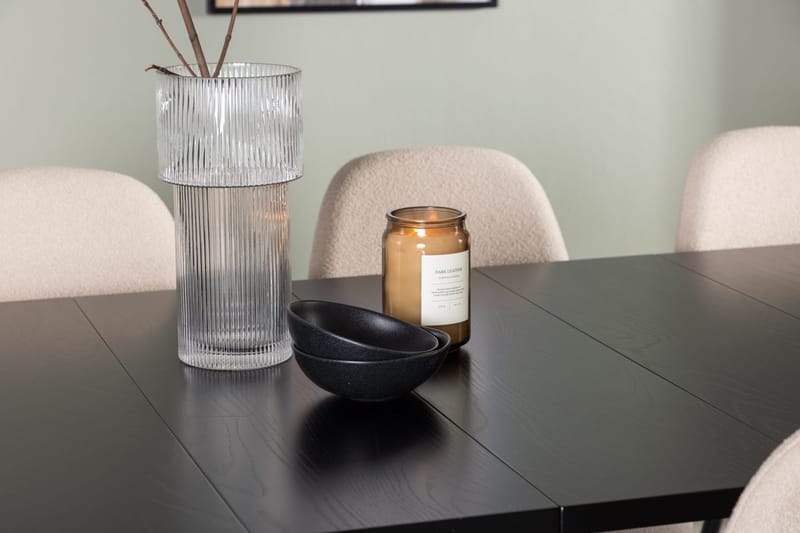 Rektangulär matgrupp Venture Home Beige Svart 6st - Huonekalut - Pöytä & ruokailuryhmä - Ruokailuryhmä