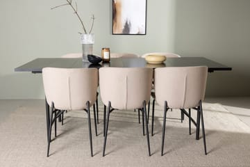 Rektangulär matgrupp Venture Home Beige Svart 6st - Huonekalut - Pöytä & ruokailuryhmä - Ruokailuryhmä