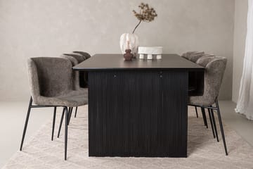 Rektangulär matgrupp Venture Home Beige Svart 6st - Huonekalut - Pöytä & ruokailuryhmä - Ruokailuryhmä