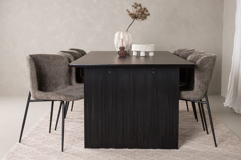 Rektangulär matgrupp Venture Home Beige Svart 6st - Huonekalut - Pöytä & ruokailuryhmä - Ruokailuryhmä