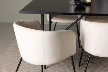 Rektangulär matgrupp Venture Home Beige Svart 6st - Huonekalut - Pöytä & ruokailuryhmä - Ruokailuryhmä