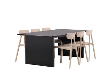 Rektangulär matgrupp Venture Home Beige Svart 6st - Huonekalut - Pöytä & ruokailuryhmä - Ruokailuryhmä