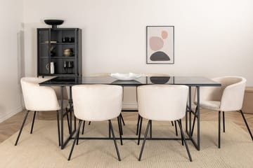 Rektangulär matgrupp Venture Home Beige Svart 6st - Huonekalut - Pöytä & ruokailuryhmä - Ruokailuryhmä