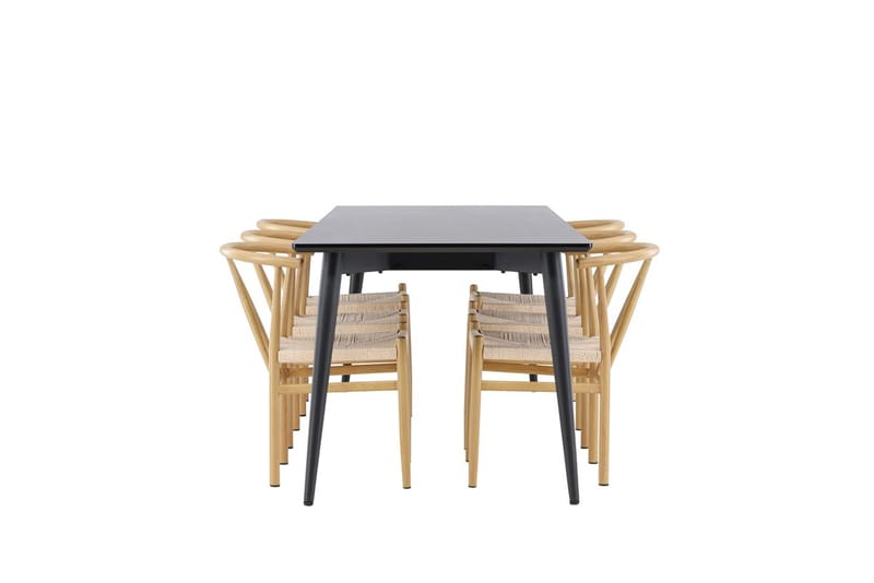 Rektangulär matgrupp Venture Home Beige Svart 6st - Huonekalut - Pöytä & ruokailuryhmä - Ruokailuryhmä