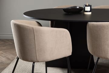 Rektangulär matgrupp Venture Home Beige Svart Linen - Huonekalut - Pöytä & ruokailuryhmä - Ruokailuryhmä