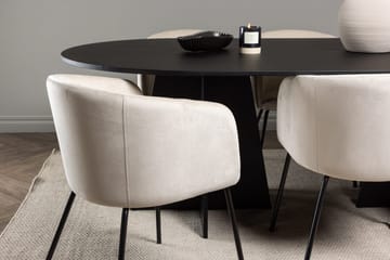 Rektangulär matgrupp Venture Home Beige Svart Sammet - Huonekalut - Pöytä & ruokailuryhmä - Ruokailuryhmä