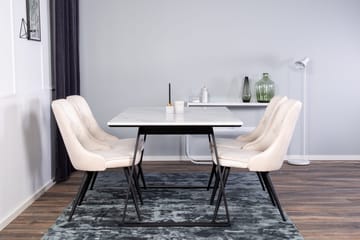 Rektangulär matgrupp Venture Home Beige Svart Svart - Huonekalut - Pöytä & ruokailuryhmä - Ruokailuryhmä