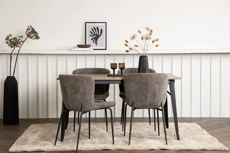 Rektangulär matgrupp Venture Home Beige Valnöt 4st