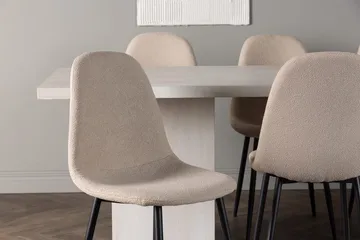 Rektangulär matgrupp Venture Home Beige Vit 6st - Huonekalut - Pöytä & ruokailuryhmä - Ruokailuryhmä