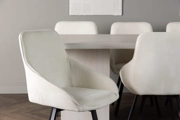 Rektangulär matgrupp Venture Home Beige Vit 6st - Huonekalut - Pöytä & ruokailuryhmä - Ruokailuryhmä