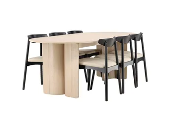 Rektangulär matgrupp Venture Home Beige - Huonekalut - Pöytä & ruokailuryhmä - Ruokailuryhmä