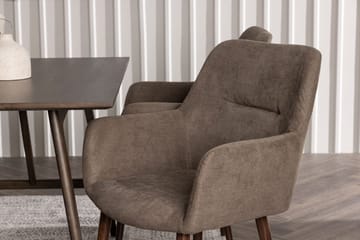 Rektangulär matgrupp Venture Home Brun Mörkbrun 4st - Tummanruskea - Huonekalut - Pöytä & ruokailuryhmä - Ruokailuryhmä