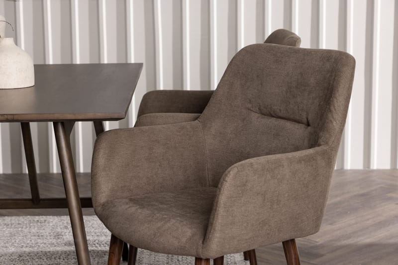 Rektangulär matgrupp Venture Home Brun Mörkbrun 4st - Tummanruskea - Huonekalut - Pöytä & ruokailuryhmä - Ruokailuryhmä