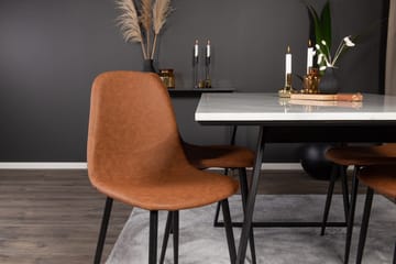 Rektangulär matgrupp Venture Home Brun Svart 4st - Huonekalut - Pöytä & ruokailuryhmä - Ruokailuryhmä
