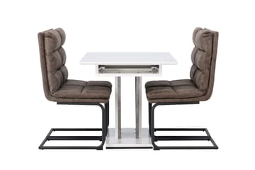 Rektangulär matgrupp Venture Home Brun Vit 4st - Huonekalut - Pöytä & ruokailuryhmä - Ruokailuryhmä