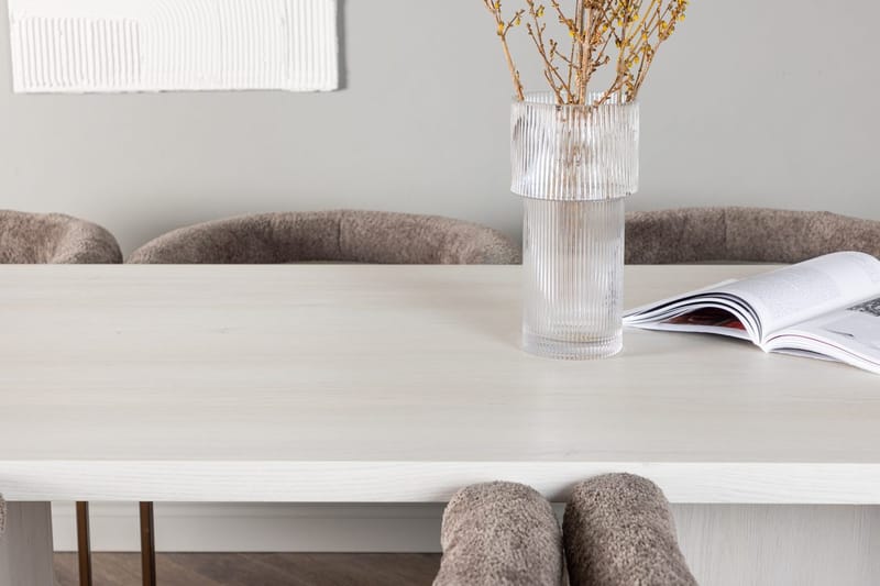 Rektangulär matgrupp Venture Home Brun Vit 6st - Huonekalut - Pöytä & ruokailuryhmä - Ruokailuryhmä