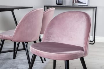 Rektangulär matgrupp Venture Home Gammelrosa Svart 6st - Huonekalut - Pöytä & ruokailuryhmä - Ruokailuryhmä