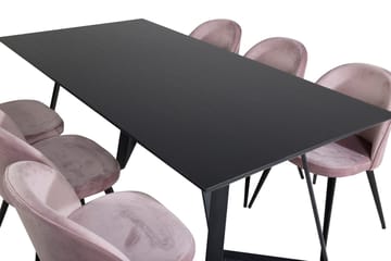 Rektangulär matgrupp Venture Home Gammelrosa Svart 6st - Huonekalut - Pöytä & ruokailuryhmä - Ruokailuryhmä
