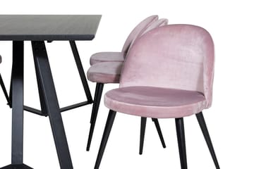 Rektangulär matgrupp Venture Home Gammelrosa Svart 6st - Huonekalut - Pöytä & ruokailuryhmä - Ruokailuryhmä