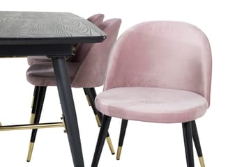 Rektangulär matgrupp Venture Home Gammelrosa Svart Mässing - Huonekalut - Pöytä & ruokailuryhmä - Ruokailuryhmä