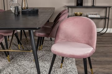 Rektangulär matgrupp Venture Home Gammelrosa Svart Mässing - Huonekalut - Pöytä & ruokailuryhmä - Ruokailuryhmä