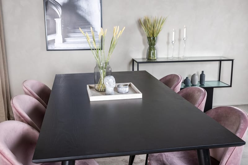 Rektangulär matgrupp Venture Home Gammelrosa Svart Svart - Huonekalut - Pöytä & ruokailuryhmä - Ruokailuryhmä