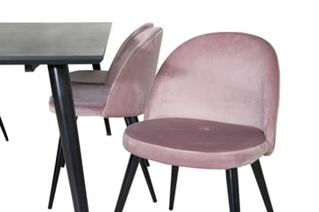 Rektangulär matgrupp Venture Home Gammelrosa Svart Svart - Huonekalut - Pöytä & ruokailuryhmä - Ruokailuryhmä
