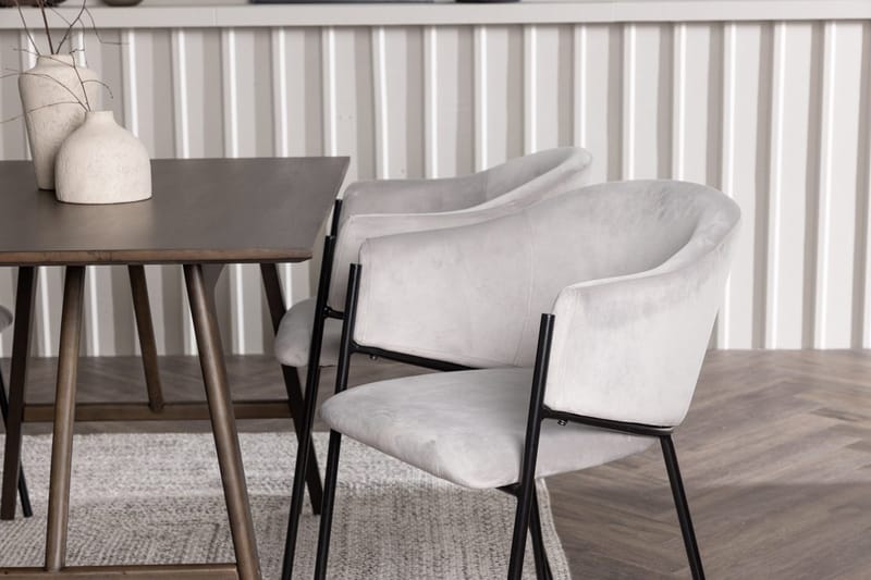 Rektangulär matgrupp Venture Home Grå Mörkbrun 4st - Huonekalut - Pöytä & ruokailuryhmä - Ruokailuryhmä