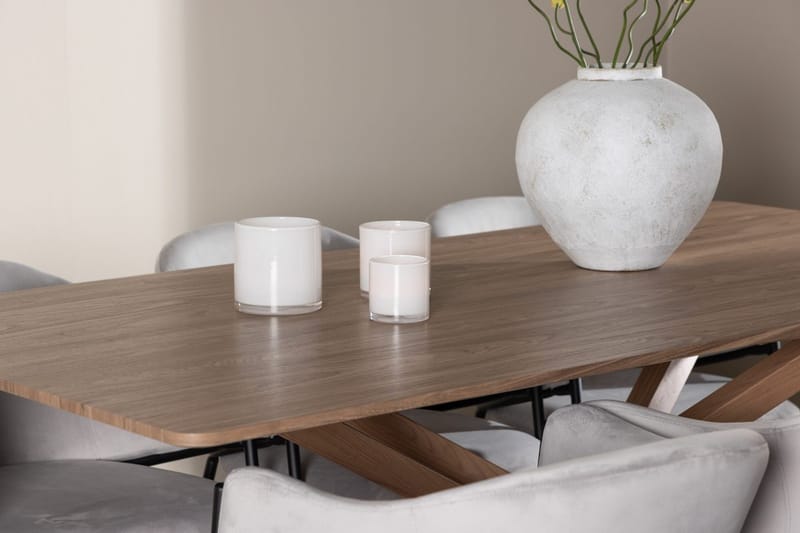 Rektangulär matgrupp Venture Home Grå Mocka 6st - Huonekalut - Pöytä & ruokailuryhmä - Ruokailuryhmä