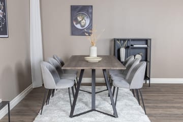 Rektangulär matgrupp Venture Home Grå Natur 6st - Huonekalut - Pöytä & ruokailuryhmä - Ruokailuryhmä