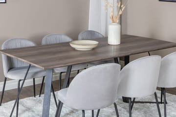 Rektangulär matgrupp Venture Home Grå Natur 6st - Huonekalut - Pöytä & ruokailuryhmä - Ruokailuryhmä