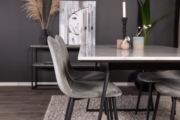 Rektangulär matgrupp Venture Home Grå Svart 4st - Huonekalut - Pöytä & ruokailuryhmä - Ruokailuryhmä