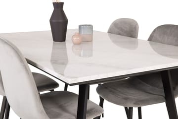 Rektangulär matgrupp Venture Home Grå Svart 4st - Huonekalut - Pöytä & ruokailuryhmä - Ruokailuryhmä