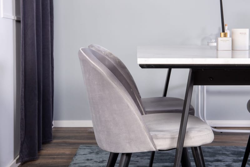 Rektangulär matgrupp Venture Home Grå Svart 4st - Huonekalut - Pöytä & ruokailuryhmä - Ruokailuryhmä
