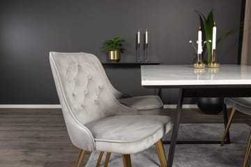 Rektangulär matgrupp Venture Home Grå Svart 4st - Huonekalut - Pöytä & ruokailuryhmä - Ruokailuryhmä
