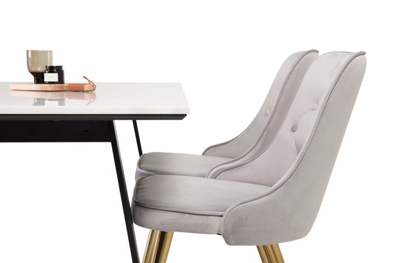 Rektangulär matgrupp Venture Home Grå Svart 4st - Huonekalut - Pöytä & ruokailuryhmä - Ruokailuryhmä