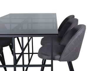 Rektangulär matgrupp Venture Home Grå Svart 6st - Huonekalut - Pöytä & ruokailuryhmä - Ruokailuryhmä