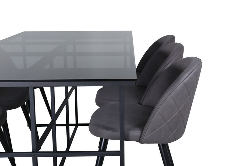 Rektangulär matgrupp Venture Home Grå Svart 6st - Huonekalut - Pöytä & ruokailuryhmä - Ruokailuryhmä