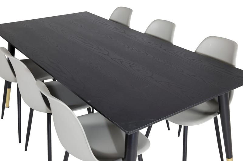 Rektangulär matgrupp Venture Home Grå Svart 6st - Huonekalut - Pöytä & ruokailuryhmä - Ruokailuryhmä