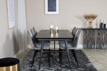 Rektangulär matgrupp Venture Home Grå Svart 6st - Huonekalut - Pöytä & ruokailuryhmä - Ruokailuryhmä