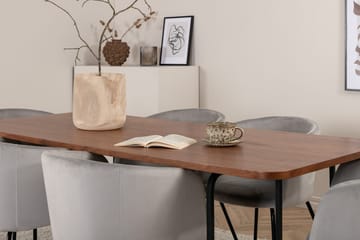 Rektangulär matgrupp Venture Home Grå Svart 6st - Huonekalut - Pöytä & ruokailuryhmä - Ruokailuryhmä